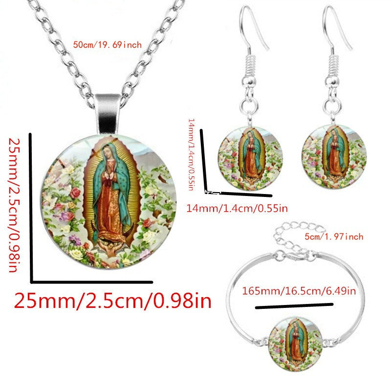 Wholesale Creative jewelry set time gem necklace earrings bracelet